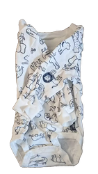 Onesie with sleeves folded in