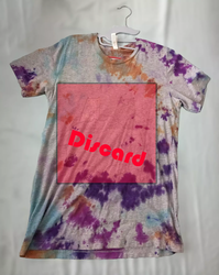 The front of the shirt with area to discard marked