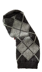 A sock, sewn together with the heel removed