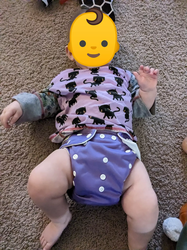 the finished diaper on my baby